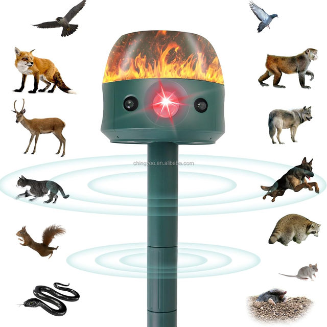 Chingyoo Ultrasonic Electrical ABS Material Animal Repeller for Yard 5 Modes Outdoor Repellent Motion Sensor Flashing Lights