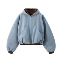 Sweat à capuche vintage pour homme, nouvelle tendance, en peluche courte avec capuche contrastante, taille homme, en toile, style streetwear de marque