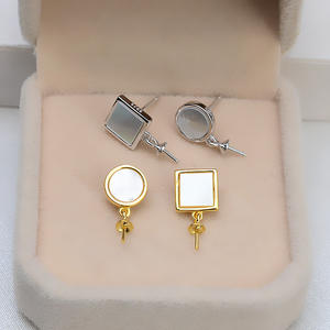 Pendientes de Plata S925 con Cabeza de Leopardo para Mujer, Accesorios de Joyería DIY, Bandeja Vacía, Accesorios de Perlas Personalizados, Estilo Moderno - Product Image 4