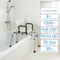 Chaise de douche en aluminium Simplywalk, 100 kg, réglable, pour baignoire, rééducation, certification MDR CE, service de marque privée