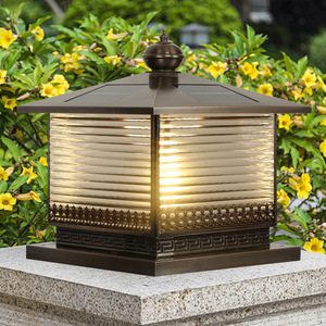 Lampe solaire à pilier en cuivre Nightsappan PL-9136, IP65, étanche, pour extérieur, jardin - Product Image 4