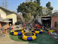 Harnais de trampoline à bungee populaire de haute qualité pour enfants et adultes, pour 4 personnes, avec remorque électrique pour parc de bungee