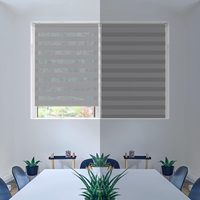 Stores enrouleurs zébrés jour/nuit modernes à clips, double couche translucide/occultant pour fenêtres à la française, 100 % polyester, toutes saisons