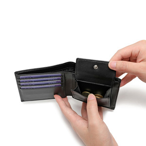 New Japanese Style Men's <b>Wallet</b> Bi-Fold Genuine Leather Short <b>Wallet</b> With Multiple <b>Card</b> Slots and Coin Pockets - Product Image 4