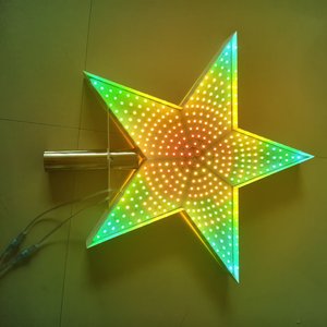 Estrella de Cinco Puntas Iluminada por Ambos Lados, 60 cm de Diámetro, Equipada con Fuente de Alimentación y Transformador, 220V 110V - Product Image 1