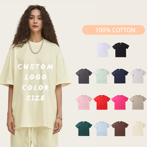 T-Shirt di Qualità in Cotone Egiziano, <span class=keywords><strong>Magliette</strong></span> Pesanti per Donna, T-Shirt Personalizzate con Stampa Serigrafica, T-Shirt Oversize di Marca per Ragazze - Product Image 2
