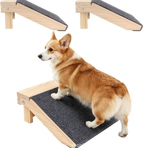 Rampa de madera transfronteriza para mascotas, escalera de asistencia para perros en escaleras, alfombra antideslizante a rayas, escalones de rampa para gatos y perros - Product Image 5