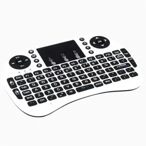 Rii mini i8 Keyboard Bahasa Rusia, Mouse udara Inggris Multi-Media kendali jarak jauh Touchpad genggam untuk TV Android kotak Notebook Mini PC