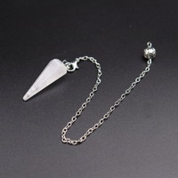Vente en gros pendule en cristal divination à facettes pointues quartz sorcière radiesthésie équilibrage point de pierres précieuses spirituelles pour femmes hommes