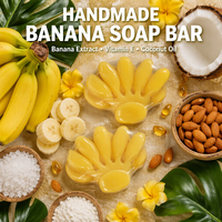 Jabón Artesanal de Plátano con Extracto de Plátano y Aceite de Coco, Limpieza Profunda, Iluminador, Hidratante, para Rostro y Cuerpo, OEM ODM 110g