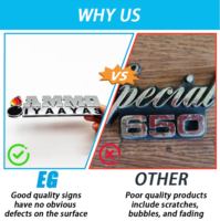 Emblèmes et badges personnalisés pour voitures, vente chaude, design de badge en métal, logo, électroplaqué chrome, plastique
