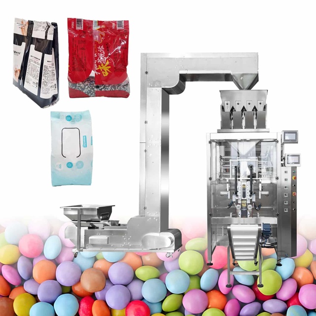 500G Candy Sugar Ground Coffee Pouch High Precision Multihead Linear Weighing Packing Vertical Filling Food Packaging Machine