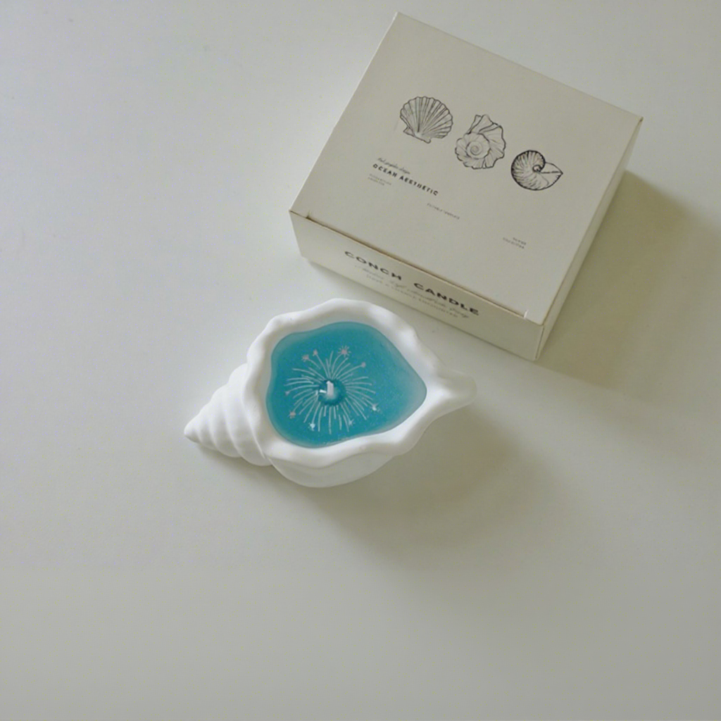 Bougie parfumée océan style feu d'artifice bleu