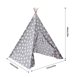 Children <b>Teepee</b> Tent 110x110x140cm Star Pattern Indoor Play House <b>For</b> <b>Kids</b> Unisex Toy Tents - Product Image 1