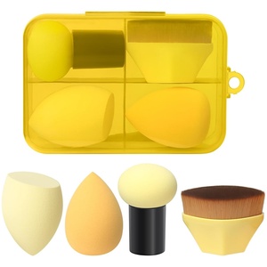 Foundation Brush and Makeup Sponge Set Wet and Dry Mushroom Head Beauty Sponge Egg with Storage <b>Box</b> - Product Image 1