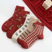Chaussettes de noël femme automne et hiver nouveaux bas mi-tube dessin animé cadeau de noël bas en gros