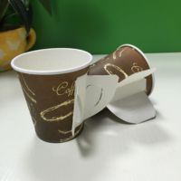 Tasses à café en papier de 7oz 9oz avec poignées, tasse à café d'arabie saoudite avec porte-biscuit