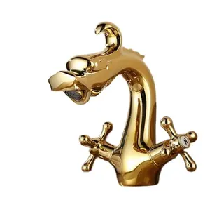 KD-44GF魅力动物造型混水器水龙头淋浴和水槽豪华浴室单孔金色盆水龙头