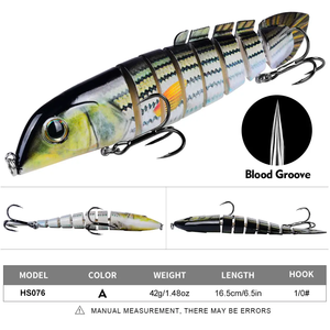Byloo Fabricant 165mm 42g Pêche Multi Articulé Électronique Automatique 8 Section Robot Leurre <span class=keywords><strong>Poisson</strong></span> - Product Image 4