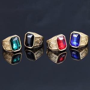 خواتم عتيقة للرجال من الفولاذ المقاوم للصدأ بتصميم منحني بطراز بانك ترصيع لحفلات الخطوبة - Product Image 5