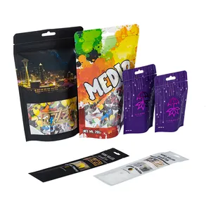 3.5g 7g 14g 28g 1 Oz Custom Plastic Zipper Stand Up Doypack Pouch Smell Proof 3.5 Grams Mylar Bags With My Logo