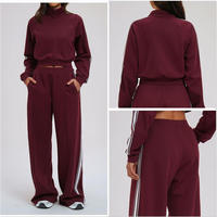 Combinaisons de jogging en coton et polyester personnalisées, vêtements de sport, vêtements de yoga pour femmes, ensembles de survêtements pour femmes, ensembles de survêtements 2 pièces, pantalon de survêtement et sweat-shirt