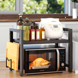Estante Organizador de Cocina Ajustable de Doble Capa para Encimera, Estante de Almacenamiento Multifuncional de Metal para Horno de Microondas - Product Image 1