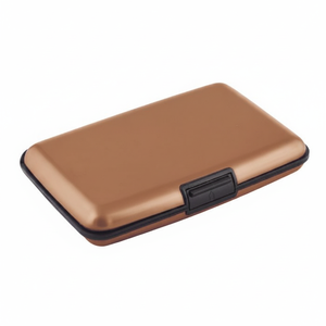 Porta Biglietti da Visita e Carte di Credito Minimalista Marrone Scuro Personalizzabile in Pelle PU con Funzione RFID Logo Personalizzato Benvenuto - Product Image 2