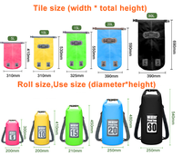 Tas Ransel Tahan Air PVC 20L Roll Top Double Shoulder untuk Aksesoris Pantai, Kayak, Outdoor, Diving, Tas Kering Ocean Pack