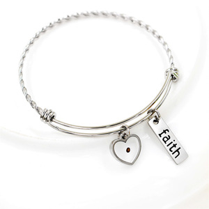 Brazalete de fe de semilla de mostaza de acero inoxidable ajustable de Venta caliente joyería inspiradora religiosa - Product Image 5