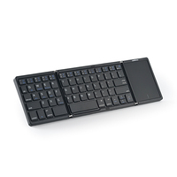 Teclado Bluetooth Ultra Delgado Plegable con Panel Táctil, Teclado Inalámbrico Recargable de Bolsillo para Tablet, Laptop, iOS, Android, Windows