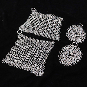 Brosse à mailles en acier inoxydable 304 316 de qualité alimentaire pour nettoyer les poêles, poêles à frire, woks, casseroles et faitouts en fonte - Product Image 1