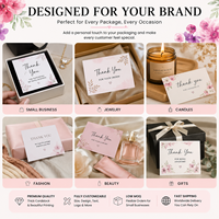 Cartes de remerciement personnalisées, double face, impression couleur, inserts en carton avec logo pour emballages de petites entreprises, vente en gros