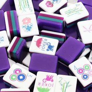 Juego de Mahjong Acrílico Morado de Lujo Moderno de 4 Capas con 160 Fichas, Portátil, Duradero y Resistente al Agua para Fiestas, <span class=keywords><strong>Casino</strong></span> y Camping - Product Image 1