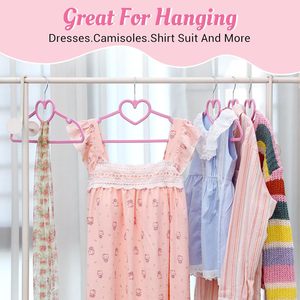 <b>Plastic</b> Hangers Pink Hangers Ultra Thin Space Saving Cute Heart Clothes Hangers for Clothes - Product Image 4