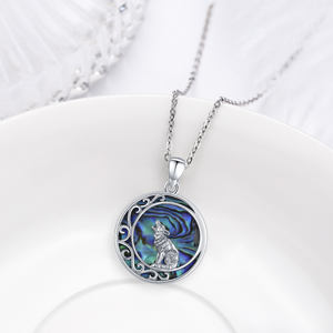 Changda Grosir Hewan Antik Viking <span class=keywords><strong>Celtic</strong></span> Irlandia Simpul <span class=keywords><strong>Celtic</strong></span> Bulan Sabit 925 Perak Murni Serigala Liontin Kalung - Product Image 3