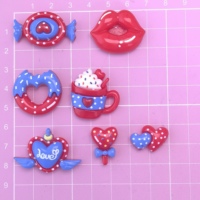 Nouveauté Créative : 100 Pièces de Cabochons en Résine à Dos Plat, Motifs Mini Gobelets, Lèvres, Donuts, Bonbons, Figurines, pour DIY, Accessoires de Bijoux, Nœuds pour Cheveux et Artisanat