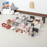Kit de meubles de jeu de rôle de simulation populaire maison de poupée familiale en bois pour enfants W06A539