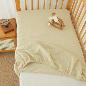 Draps de lit pour bébé en coton biologique 100% - Tissu crêpe - Muslin - Doux - <span class=keywords><strong>Drap</strong></span>-housse pour <span class=keywords><strong>berceau</strong></span> - Product Image 6