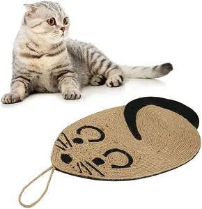 Cat Scratch Pad Cat Scratch Board Pet Toy 2024 Newly Design Sisal Environmental-friendly Mouse Cute Yellow Sustainable Cat Funny