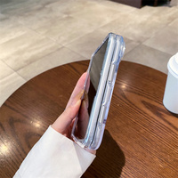 Coque de téléphone transparente magnétique sans fil pour iPhone Duo, antichoc, dos transparent, boutons métalliques