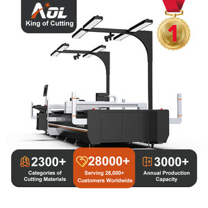 Machine de découpe automatique numérique AOL CNC pour <span class=keywords><strong>cuir</strong></span> synthétique <span class=keywords><strong>Buffalo</strong></span> avec couteau oscillant à double tête - Product Image 1