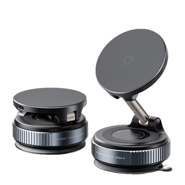 Magnetic Wireless Car Charger Mount 15W Fast Charging Suction Cup Dashboard Phone Holder 360 Rotation Universal OEM Factory