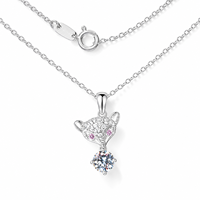 Pendentif Moissanite couleur D 1 carat, collier chaîne à maillons en argent pur, poids total 3,2 g, idéal pour fiançailles, usage quotidien, cadeau classique et charmant