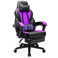 Chaise de jeu ergonomique en similicuir violet pour salle de jeu, avec fonction massage, vente en gros ODM OEM