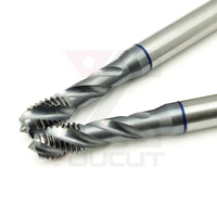 Tap Spiral Flute HSSE Standar DIN M3*0.35-M10*1.25 dengan Lapisan TiCN, Alat Pembuat Ulir Pitch Halus untuk Lubang Buta Baja Tahan Karat