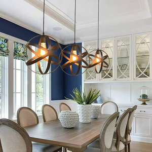 French Light Luxury AncientxStyle Ironwork Dining Room Chandelier Zhongshan Lamps American Country Living Table Lamp Retro I - Product Image 1