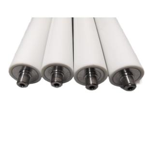 Trắng Silicone tráng chịu mài mòn làm biếng băng tải con lăn với trục cho băng tải trong ngành công nghiệp máy móc nông nghiệp - Product Image 1