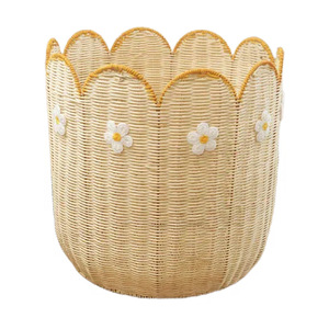 Rattan <b>Storage</b> <b>Basket</b> Circle Shape Eco-Friendly Handmade For Home Decor Toy <b>Storage</b> - Product Image 5