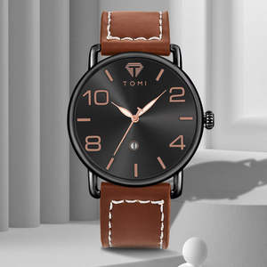 Reloj de Cuarzo para Hombre TOMI T035, Estilo Simple, Caja de Aleación, Correa de Cuero, Reloj de Pulsera Deportivo y Elegante para Hombre - Product Image 3